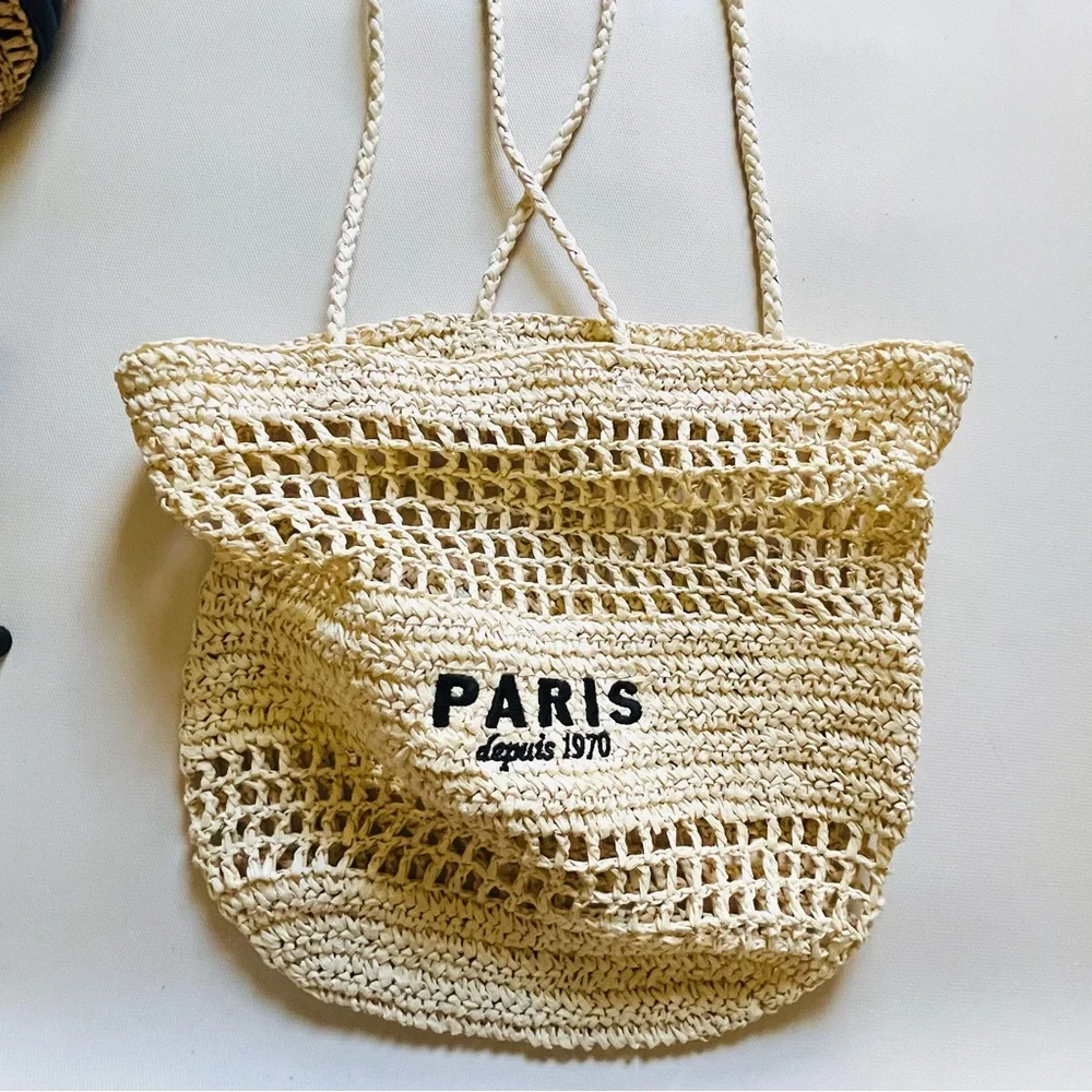 H&M Straw Paris Tote Bag - Picture 2 of 6